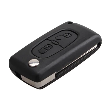 433MHz 2 Düğme ABS Siyah Uzaktan Araba Anahtarı Fob Değiştirme ID46 Çip Verici Clicker Alarm Peugeot için Fit 2004-2008 anahtar