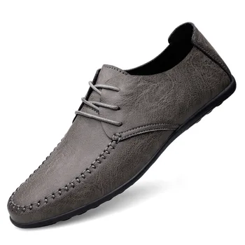 Erkek Deri rahat ayakkabılar Açık Konfor Yüksek Kalite Moda Yumuşak erkek Ayak Bileği Kaymaz Flats Mokasen Trend Artı Boyutu 38-47