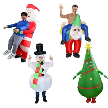 Şişme Noel yetişkinler için kostüm Havaya Uçurmak Takım Elbise Komik Noel Baba Kardan Adam Ağacı Karnaval Parti Kıyafetleri Cosplay Erkekler Kadınlar