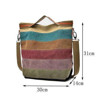 Kadınlar için çanta 2022 Çizgili Kanvas omuzdan askili çanta Kullanımlık Alışveriş Casual Tote Kadın Çanta Belirli Sayıda Dropshipping