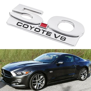 5.0 Coyote V8 Amblemi 11-14 Ford Mustang için F150 F250 F350 Krom Yan Gövde Çamurluk Amblemleri çıkartma Rozeti Tabela