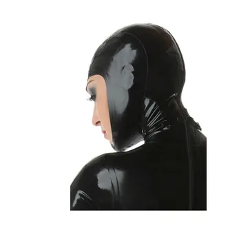 El yapımı Lateks Maske Catsuit Kauçuk Gummi Açık Yüz Maskesi Benzersiz Kraliçe Seksi Serin Hood Özelleştirmek 0.4 mm