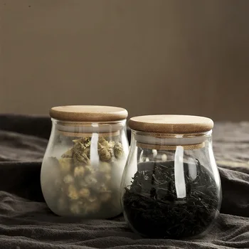 Mini Cam kapaklı şişeler Şeffaf Şeffaf Cam mantarlı konteyner Çay Şeker Gıda saklama kapları Kapaklı cam kavanoz