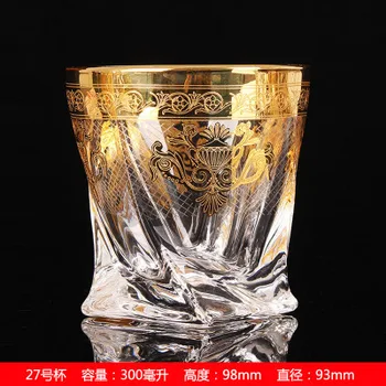 Saray tarzı kristal cam altın hattı ile bira kupası ev çay bardağı suyu büyük viski dış şarap bardağı