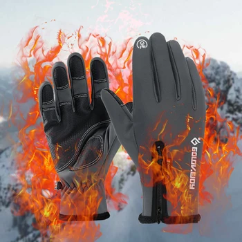 Kış Açık Sürme dokunmatik ekran eldiveni Su Geçirmez Sıcak Rüzgar Geçirmez Ve Polar erkek Ve kadın eldivenleri Kayak Eldivenleri