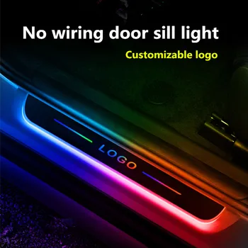 【Customized】Araba kapı eşik ışık logo Projektör lazer lamba USB Güç Hareketli LED Karşılama pedallı araba sürtme plakası Pedalı