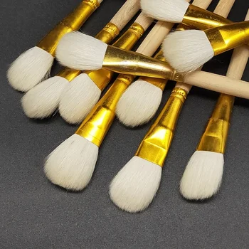 12 adet Yün Fırça Seti Seramik Sır boyama Boyama Suluboya Boya çömlek nemlendirici temizleme DIY sanat resim fırçası