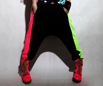 Çocuklar Yetişkin Yeni moda Marka Harem Hip Hop Dans Pantolon Sweatpants Kostümler kadın sahne performansı giyim Neon caz pantolon