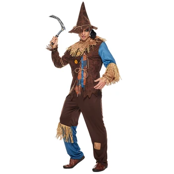 Eraspooky Yetişkin Klasik Patchwork Korkuluk Kostüm Cadılar Bayramı Kostümleri Erkekler İçin Karnaval Korkutmak Parti Purim süslü elbise Artı Boyutu