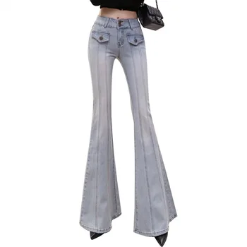 Kadın Kot Kadın Yüksek Bel Alevlendi Kot Pantolon kadın pantolonları Kadınlar için Jean Kadın Giyim Tanımsız Kadın Pantolon Giyim