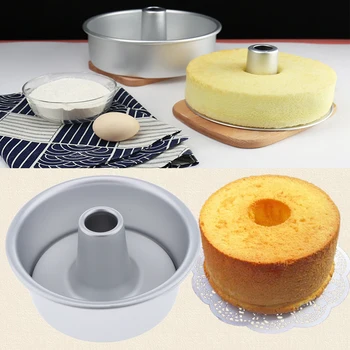3 Adet/takım Anodize Alüminyum Yuvarlak Şifon Kek Pan Kalıp Kalay DIY Fırın Bakeware