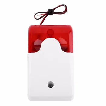 Ev Güvenlik 12V 108DB Mini Strobe Sirenler Ses Alarmı Kırmızı Gösterge Işığı Kablolu Alarm Sirenleri GSM PSTN Alarm Sistemi
