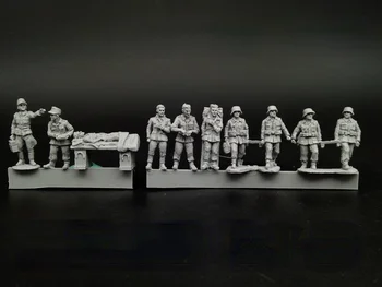 1/72 ölçekli die-cast reçine modeli İKINCI DÜNYA savaşı Alman tıbbi askerler ve ambulans askerler modeli montaj kiti, diorama (boyasız)