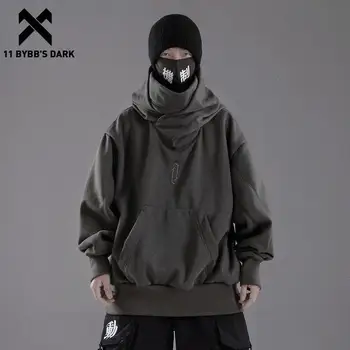 11 BYBB'S KOYU 2021 Ninja Çift Yaka pamuklu kazak Techwear Harajuku Erkekler Hoodie Hip Hop Streetwear Hoodies Tişörtü