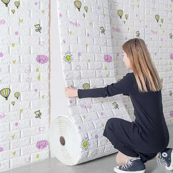 70cm X 1m DIY 3D duvar taklit tuğla yatak odası dekorasyon kendinden yapışkanlı duvar kağıdı oturma odası mutfak çocuk odası duvar kağıdı