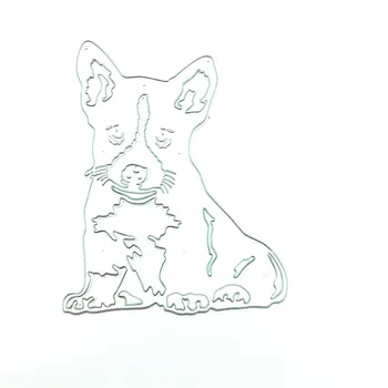 Yeni köpek Metal Kesme Ölür Kart Şablonlar Scrapbooking Dekoratif Kabartma El Sanatları Kalıp Kesme Kesim Şablonu
