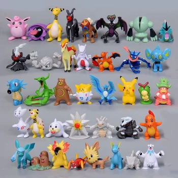 24-144 Adet Pokemon Eylem şekilli kalıp 2-3cm Karikatür Mini Pokemon Anime Pikachu Figürleri Koleksiyon oyuncak bebekler Çocuk Hediyeler için