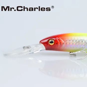 Mr. charles CMC017 Balıkçılık Cazibesi 120mm / 17.5 g 0-2. 5 m Yüzen Sert Yem Minnow 3D gözler Güçlü Günaha yüksek karbonlu çelik Kanca