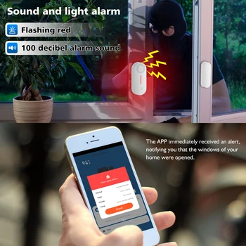 WiFi Kapı Pencere Açma Sensörü Akıllı Yaşam hırsız alarmı Kapı Açık ve Kapalı Dedektörü anti-hırsızlık Ev Koruma Google Alexa