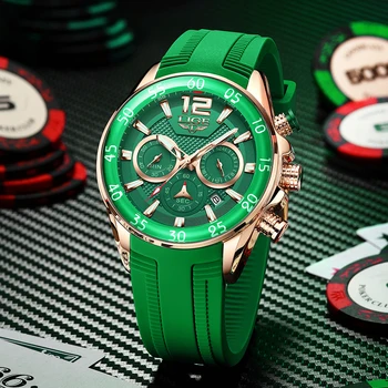 LIGE Moda Chronograph Spor Saatler Erkekler için Üst Marka Lüks Su Geçirmez İş Kol Saati Kuvars Saat Tarih Montre Homme