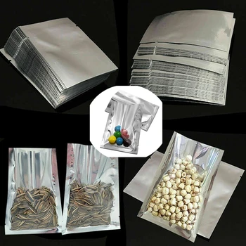 Gümüş ısı mühür alüminyum folyo çanta vakumlama makinesi torbalar saklama çantası mutfak malzemeleri HouseholdTools10-100Pcs