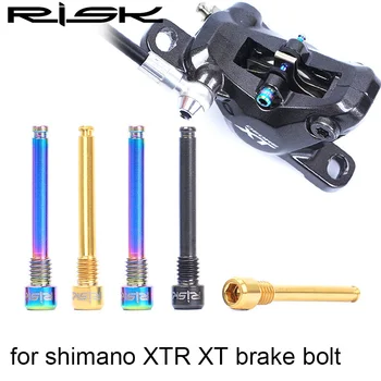 RISK 2 adet Bisiklet hidrolik disk fren Cıvata Shimano Pad MTB Bisiklet M4x26. 5 Titanyum Alaşımlı Fiş Dişli Hidrolik Ped Astar