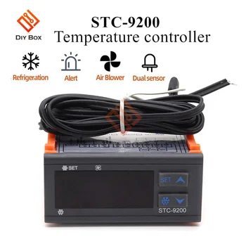 STC-9200 Dijital sıcaklık kontrol cihazı Termostat Regülatörü Termoregülatör Soğutma Defrost Fan Alarm Fonksiyonu