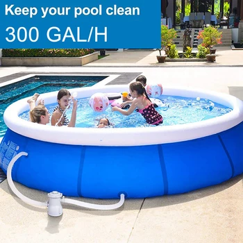330 Gal / H Elektrikli Yüzme Havuzu Filtresi Pompası Temizleyici Küçük Aile Havuzu Temizleme Aracı Yeniden Kullanılabilir Havuz Aksesuarları ABD AB İNGİLTERE Tak
