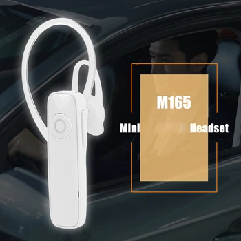 M165 kablosuz Bluetooth Kulaklık Kulak Tek Mini Kulaklık Eller Ser Çağrı Stereo Müzik Kulaklık için Mikrofon ile Akıllı Telefonlar