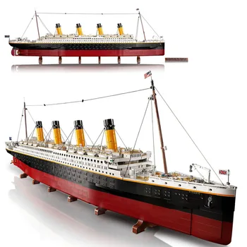 9090 ADET Titanic Büyük Cruise Tekne Gemi Vapur Tuğla Yapı Taşları Jack Ve Gül noel hediyesi Oyuncak Uyumlu 10294
