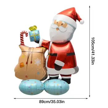 Noel Folyo Noel Baba Balonlar Renkli Folyo Balon Süsleme Noel Baba Kardan Adam Noel Partisi Süslemeleri Ev Dekorasyonu