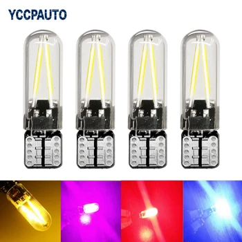 YCCPAUTO 4 Adet T10 LED 194 168 W5W COB Filament Ampuller Cam 12v Araba Yan İşaretleyici İşık İç Dome Okuma Lambası Beyaz 6000k 12v