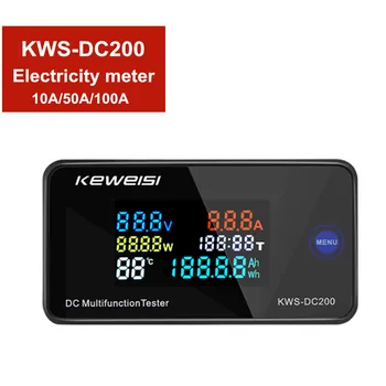 Dijital Voltmetre KWS-DC200 Ampermetre KWS Güç Enerji Ölçer AC Wattmetre elektrik sayacı Sıfırlama Fonksiyonu ile DC 0-200V 0-100A