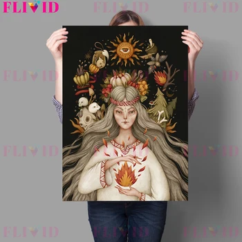 Çingene Cadı Kehanet Sihirli Sanat Posterler Ve Baskılar Cadı Sihirli Yangın duvar sanatı tuval yağlıboya Oturma Odası Dekorasyon İçin