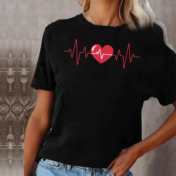 Yaz Kısa Kollu 2022 Aşk Baskılı T Shirt Kadın Harajuku Üstleri Tee Hip Hop Streetwear Spor Nefes Gömlek Trend Giyim