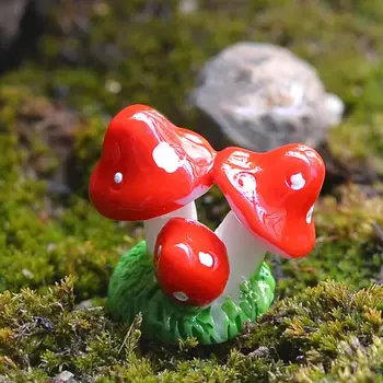 1 Adet 4 Renkler Sevimli Mini Reçine Mantar Peri Bahçe Süs Minyatür Bonsai Bitkiler Tencere Peri DIY Bebek seramik karo
