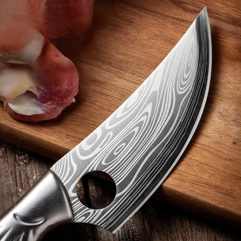 Şam Mutfak Bıçağı av bıçağı japon bıçağı Maket Keskin Kasap Bıçakları Yemek Pişirmek için kemiksi saplı bıçak Cep Barbekü Dövme