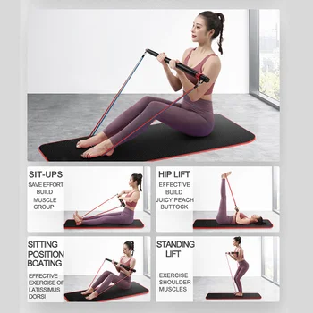 Fitness Bar ve Fitness Direnç Bandı Çekme Halatı Yoga Elastik Bant Yükseltme egzersiz kemeri Seti Pilates fitness ekipmanları Ev