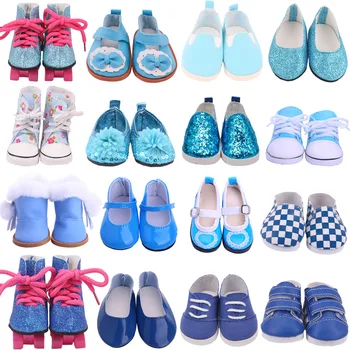Mavi Bebek Ayakkabıları Kar Botları / Sandalet / spor salonu ayakkabısı İçin 18 İnç Amerikan ve 43 Cm Yeni Bebek Reborn Bebekler, moda stil OG Kız Hediyeleri