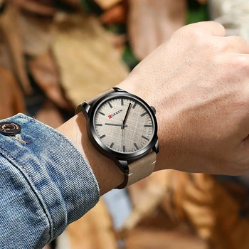 CURREN Saatler Mens 2020 Klasik Basit Kuvars Deri Kol Saati Erkek İş Saati Relógio masculino
