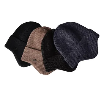 Erkekler Örme Şapka Kış Kış Kulaklığı Şapka Açık Bisiklet kulak koruyucu Sıcaklık Doruğa Kap Rahat Moda Sunhat Bombacı Şapka Kayak Kap