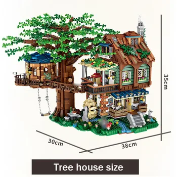 LOZ 4761PcsProduct Ağaç Ev Şehir Sokak Görünümü DIY Mini Yapı Taşı Montaj Sahne Model Oyuncaklar Çocuklar İçin doğum günü hediyesi