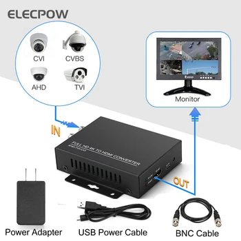 Elecpow HD 4 K HDMI Dönüştürücü Otomatik Tanıma 720 P 1080 P TVI 8MP AHD CVI 5MP CVBS HDMI Kamera CCTV Tester Dönüştürücü