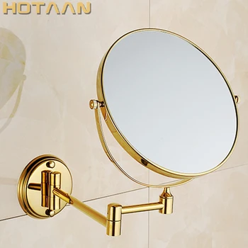 Ağız Hijyeni Tıraş banyo aynası Duvara Monte altın pirinç 8 İnç Çift Kozmetik Ayna (1:1 Ve 1:3) ücretsiz Kargo