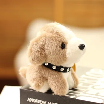 12 CM Gerçekçi Sevimli Yavru Köpek Peluş Oyuncaklar Simüle Dolması Hayvan Kolye Bebek Çocuk Çocuk Doğum Günü Hediyeleri