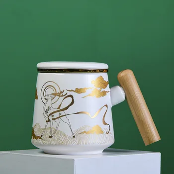 Seramik çay bardağı Çay Ayırma Büyük kapasiteli Filtre Renk Emaye Kupalar El Yapımı Seramik Çay Fincanı Yüksek Kaliteli Çin çay Bardağı