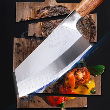 Mutfak Bıçakları Şam Lazer Desen şef bıçağı Et Cleaver Mutfak Dilimleme Bıçağı Doğrama Cleaver Bıçaklar Kesici Pişirme Araçları