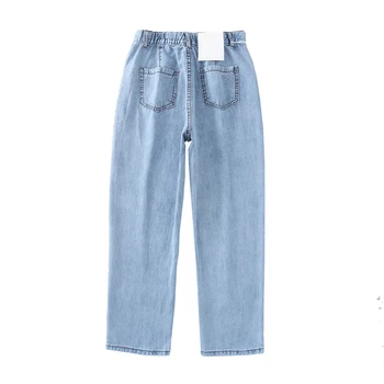 Wixra kadın İlkbahar Sonbahar Denim Uzun Pantolon Şık Streetwear Casual Yüksek Bel Katı Cepler Kot Pantolon