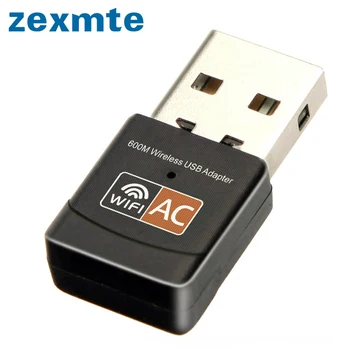 Zexmte Kablosuz USB Adaptörü 600M bps Çift Bant 2.4 GHz/5.8 GHz Ağ Kartı PC wifi alıcısı ile Uyumlu 802.11 ac/b / g / n