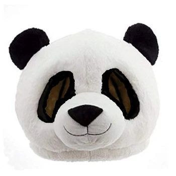 Peluş Panda Kafası Peluş Giyim Aksesuarları Hayvan Maskesi Maskot Kafası Tam Yüz Maskesi Cadılar Bayramı ve Noel için